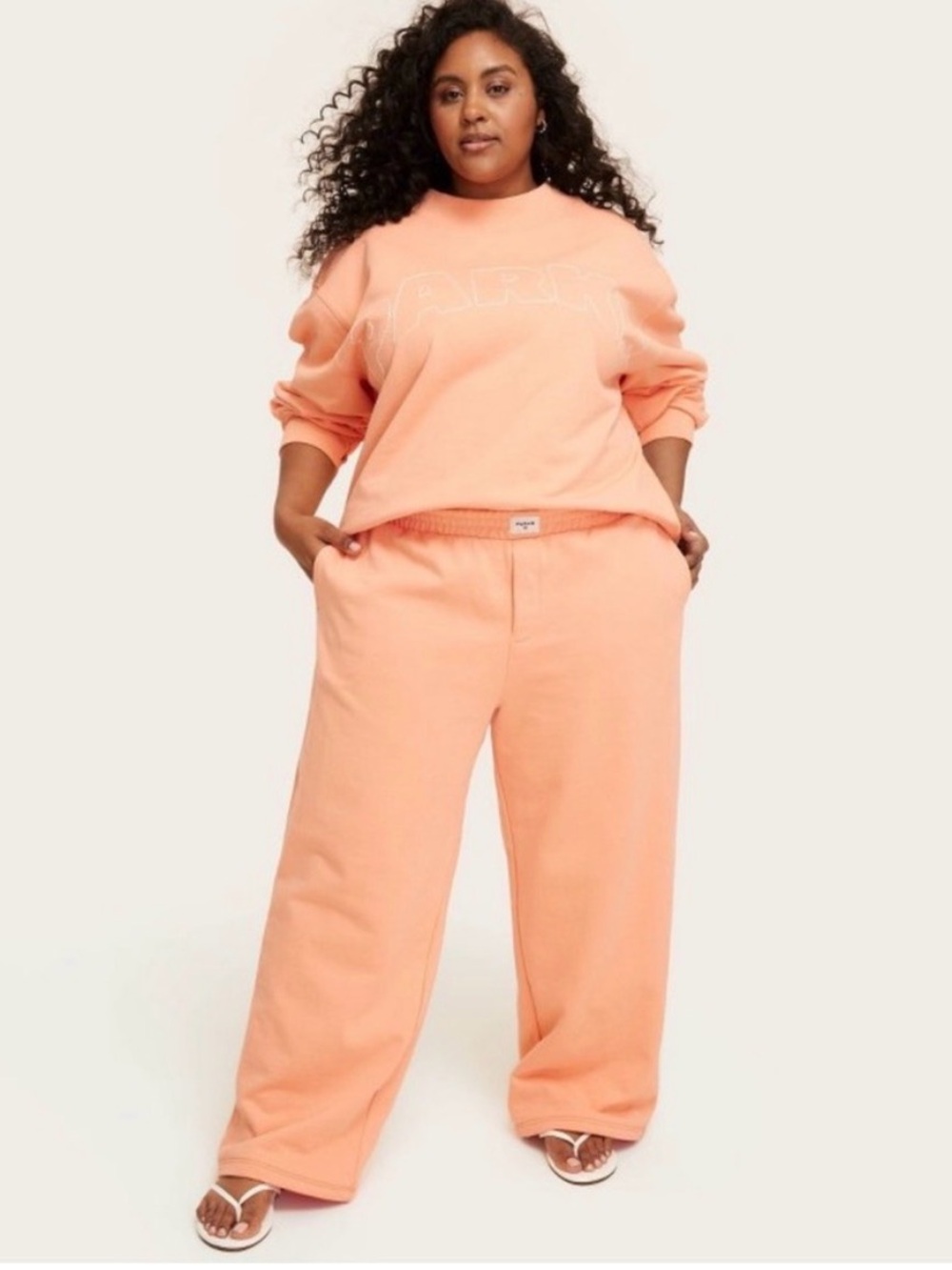 Peach Straight-Leg Cozy Sweatpants